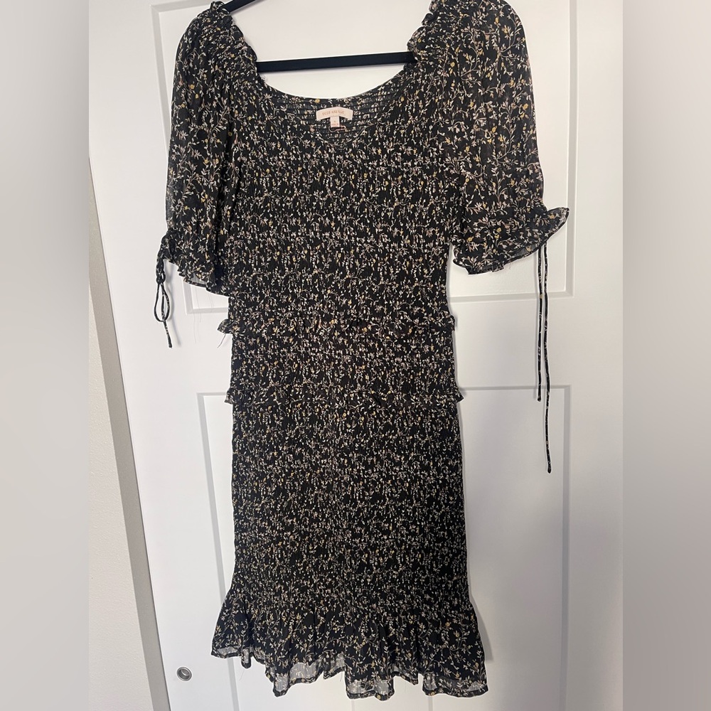 Black floral cocktail dress